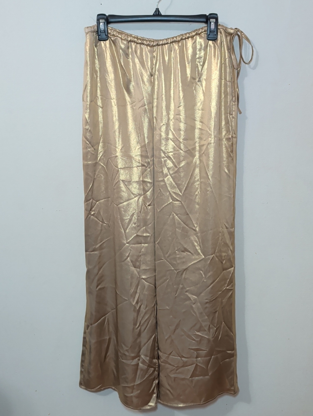 Maeve Anthropologie Liquid Shine Party Pull-On Pants Gold Metallic Womens Size M